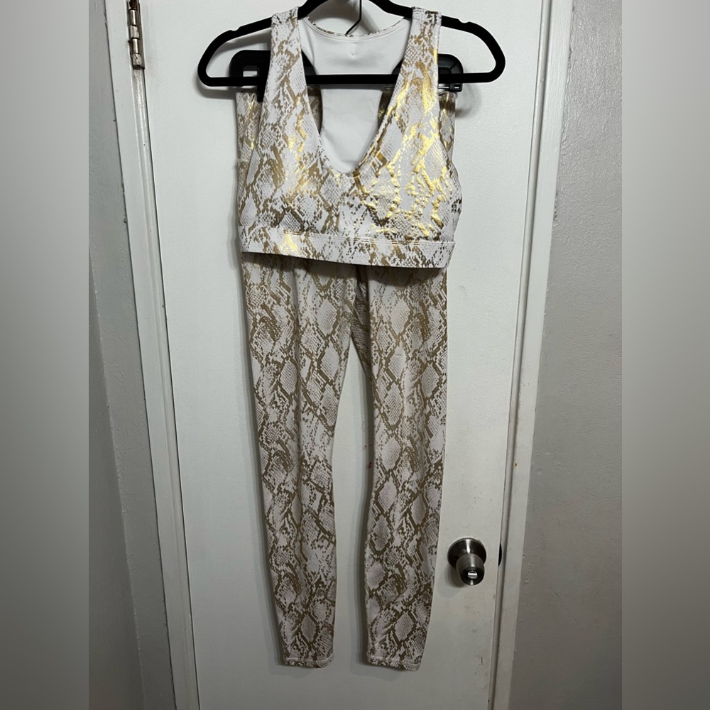 Fabletics Snakeskin Legging and Sports Bra Set